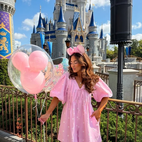 Pastel Pink Polka Dot Romper Style