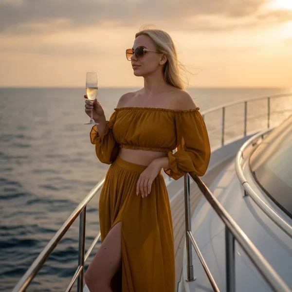 Mustard Off-the-Shoulder Two-Piece Set