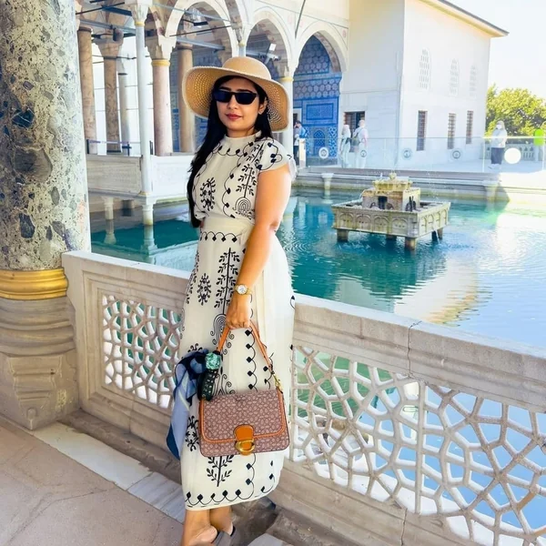 Embroidered Monochrome Maxi Dress