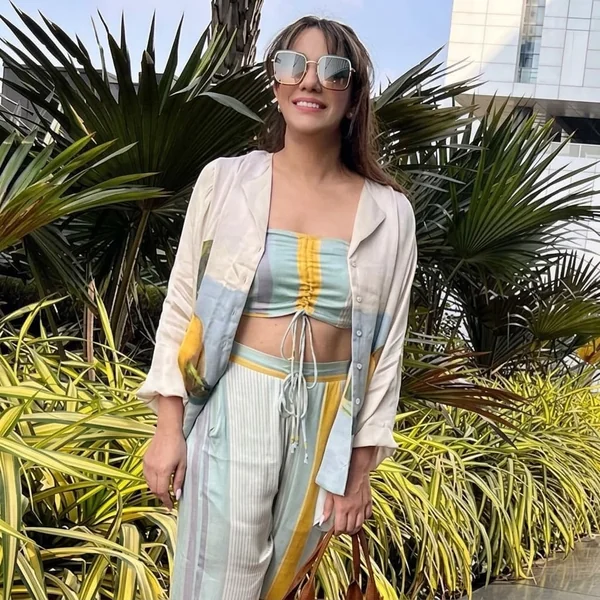 Pastel Striped Three-Piece Resort Set