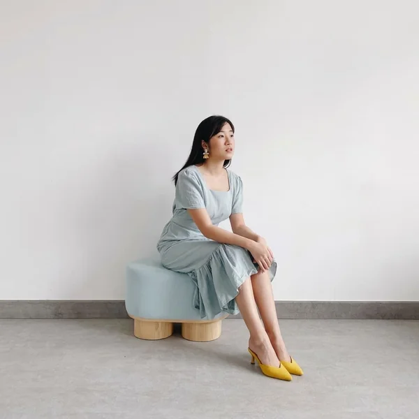 Sage Green Square Neck Midi Dress