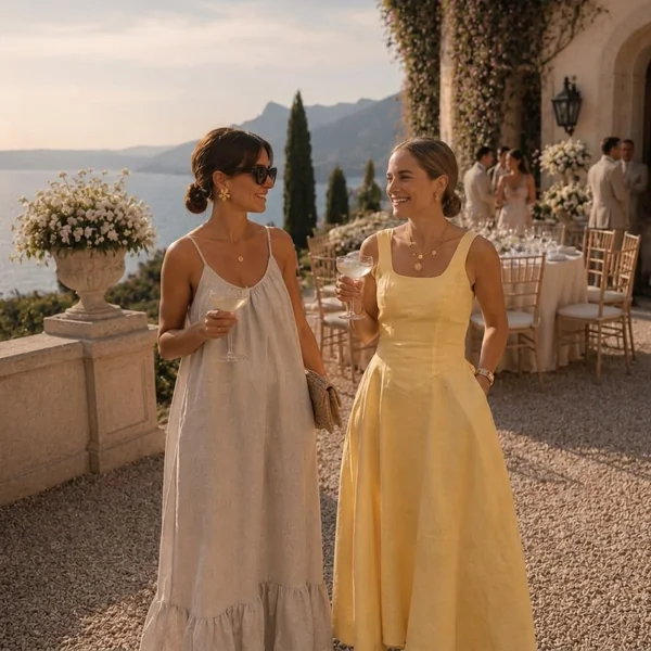Butter Yellow Drop-Waist Midi