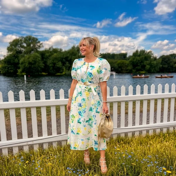 Floral Eyelet Midi Dress