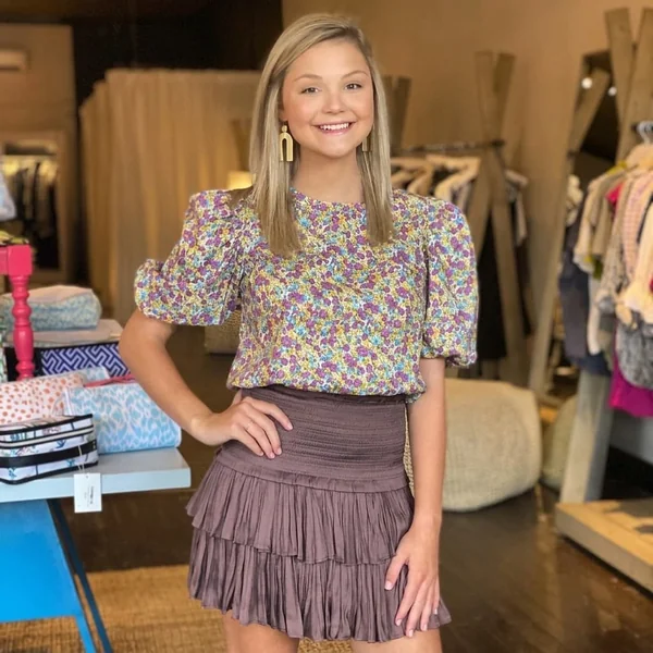 Smocked Tiered Ruffle Mini Skirt