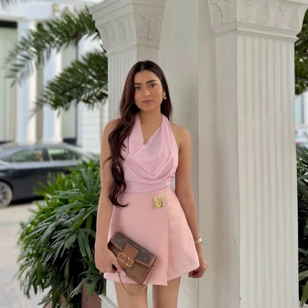 Pastel Pink Halter Neck and Wrap Skort