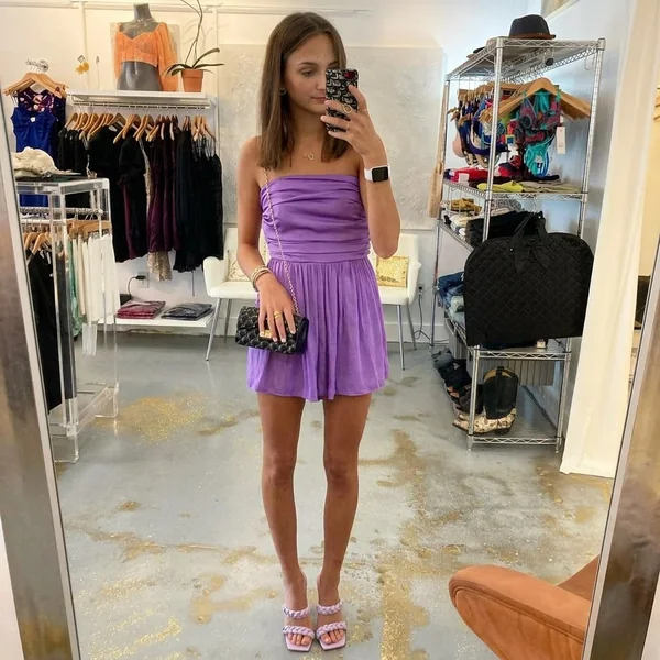 Strapless Ruched Orchid Romper