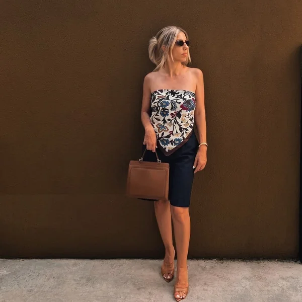 Floral Bandeau Scarf Top