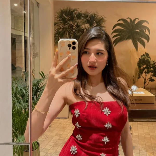 Embellished Red Strapless Mini Dress