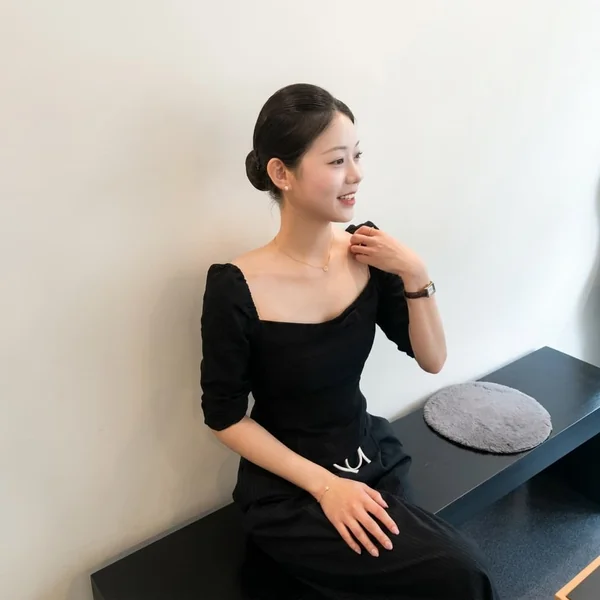 Black Ruched Square Neck Top