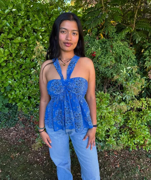 Blue Bandana Halter Bustier