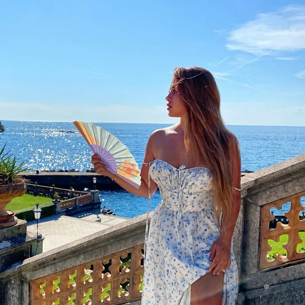 Blue Floral Off-the-Shoulder Sundress