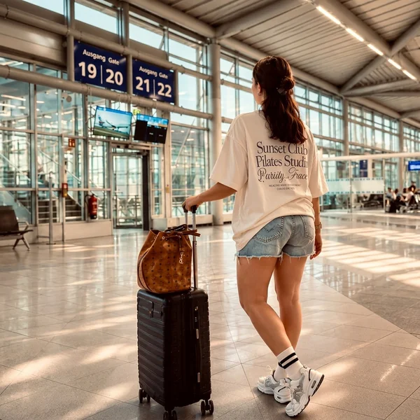 Oversized Graphic Tee & Denim Shorts