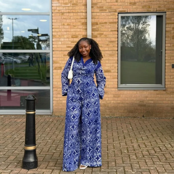 Royal Blue Batik Wide-Leg Co-Ord