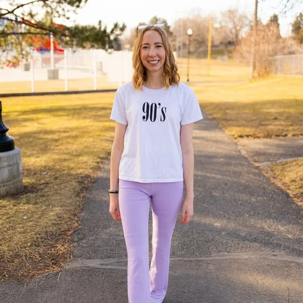 Lilac Flare Leggings & Graphic Tee