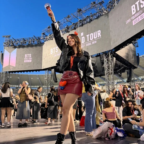 Cropped Leather Jacket with Burgundy Leather Mini Skirt