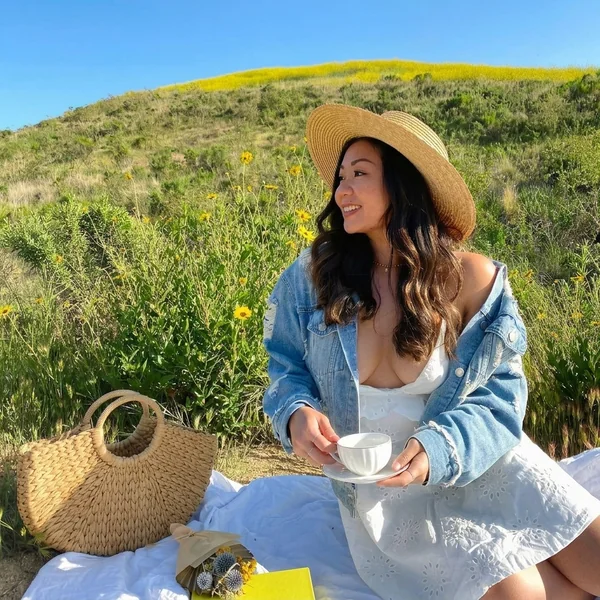 White Eyelet Sundress & Denim Jacket