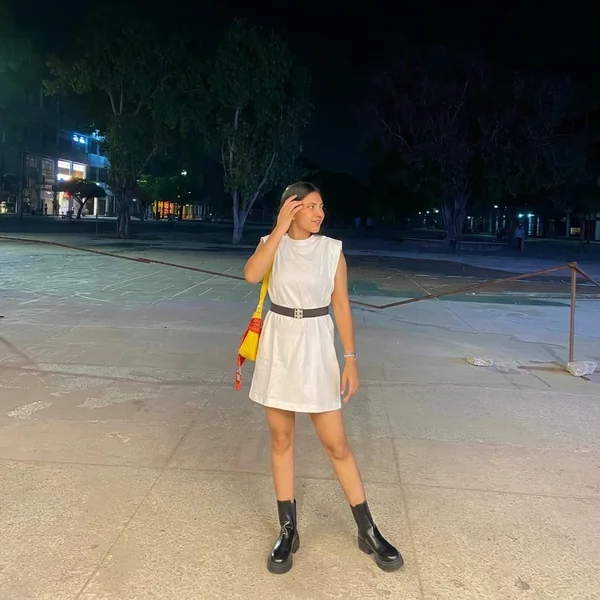 Belted White T-Shirt Dress