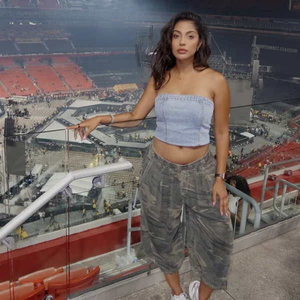 Denim Tube Top & Camo Capris