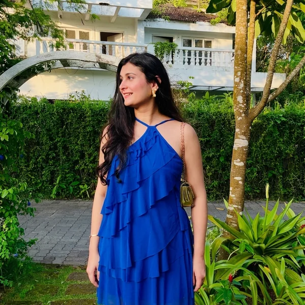 Royal Blue Tiered Ruffled Mini Dress