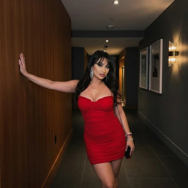 Red Ruched Strapless Mini Dress