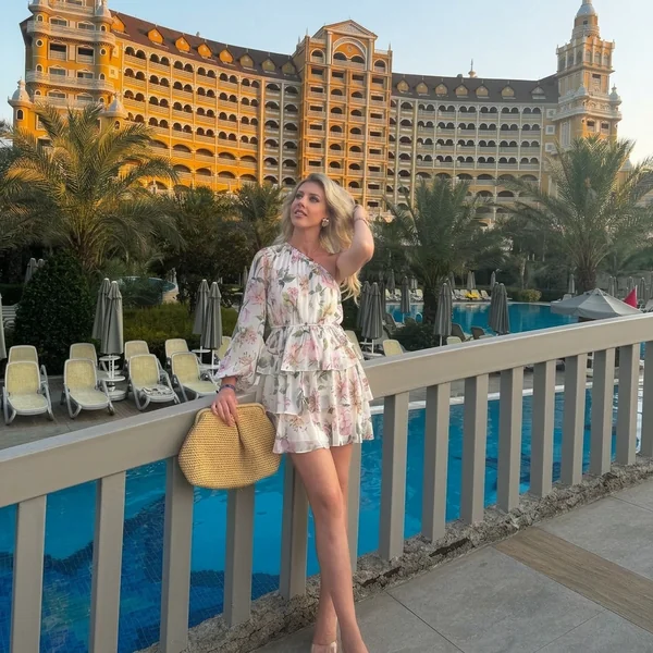 One-Shoulder Floral Tiered Mini Dress
