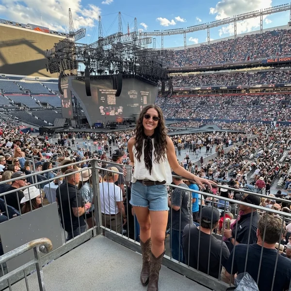 White Halter Tank with Denim Shorts and Cowboy Boots