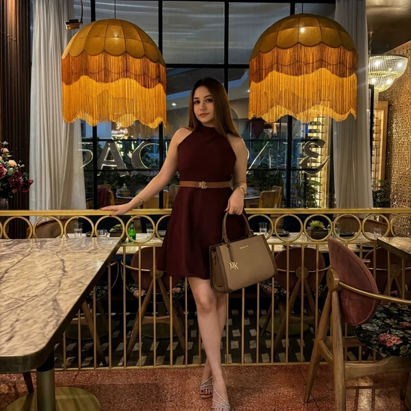 Burgundy Halter A-Line Mini Dress