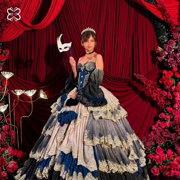 Regal Tiered Venetian Ballgown