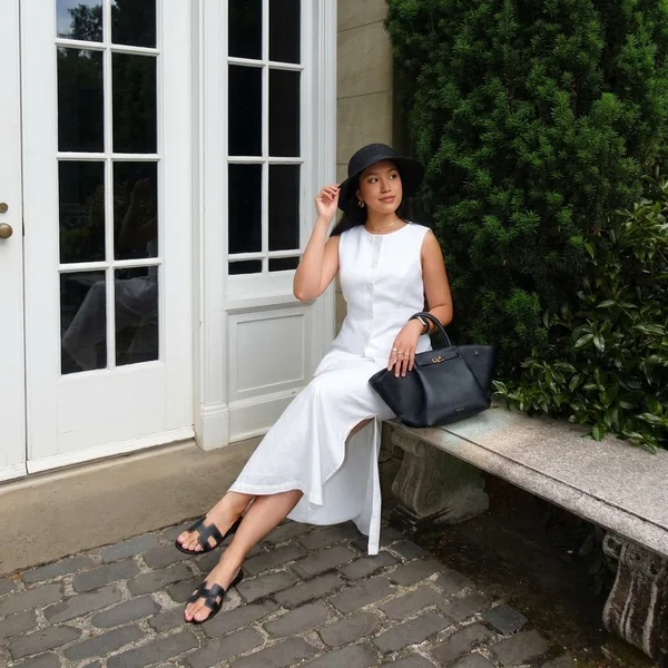 White Linen Vest & Maxi Skirt Set