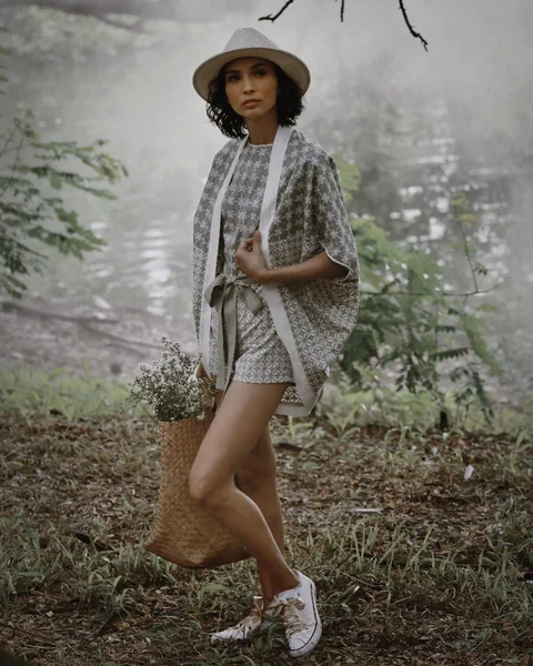 Printed Kimono Set and Matching Shorts