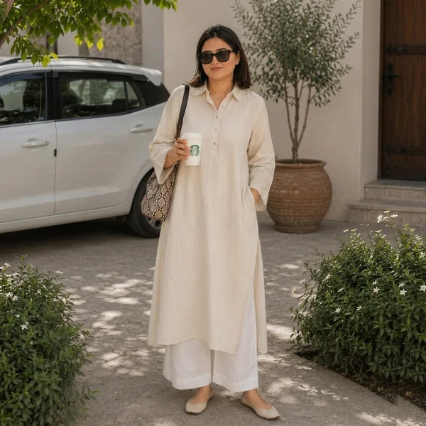 Linen Tunic with Wide Pants
