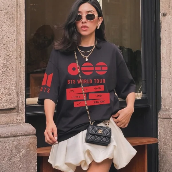 Graphic Tour Tee with Bubble Skirt
