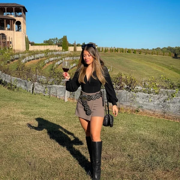 Long-Sleeve Bodysuit & Wrap Skort