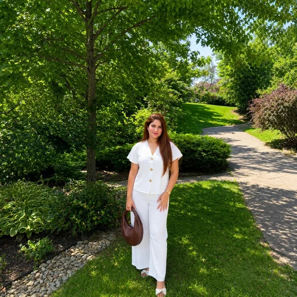 Crisp White Linen Two-Piece Set