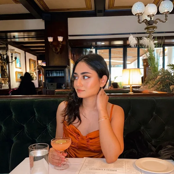 Rust Satin Ruched Cami Dress