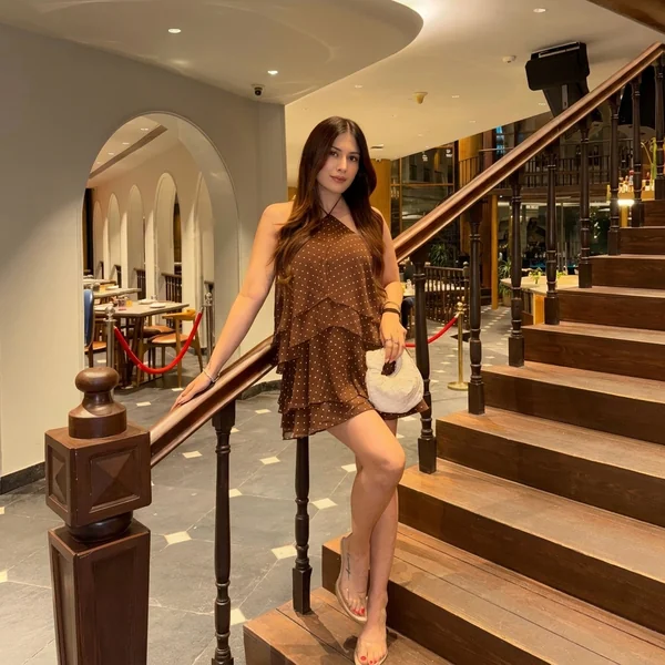 Tiered Brown Polka Dot Mini Dress