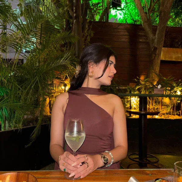Brown Asymmetrical One-Shoulder Dress