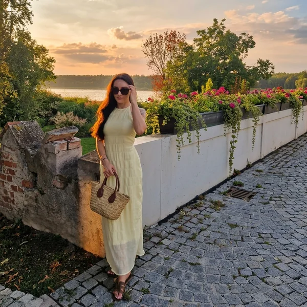 Pale Yellow Halter Maxi Dress