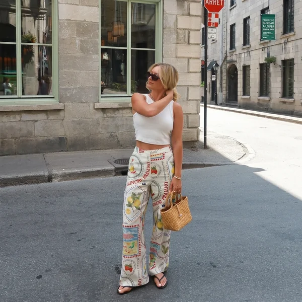 Italian Postcard Printed Trousers