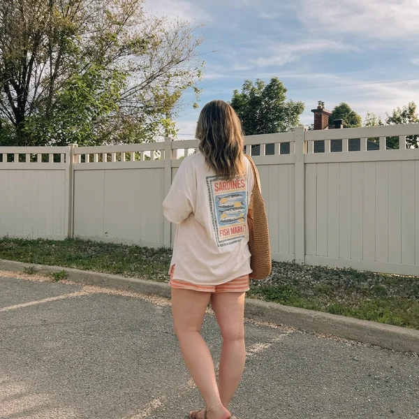 Graphic Tee and Striped Knit Shorts