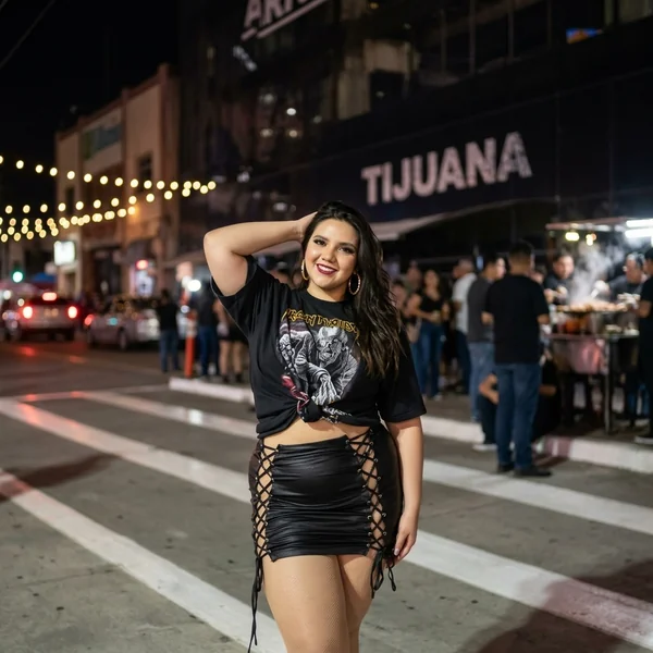 Lace-Up Mini Skirt with Front-Knot Tee
