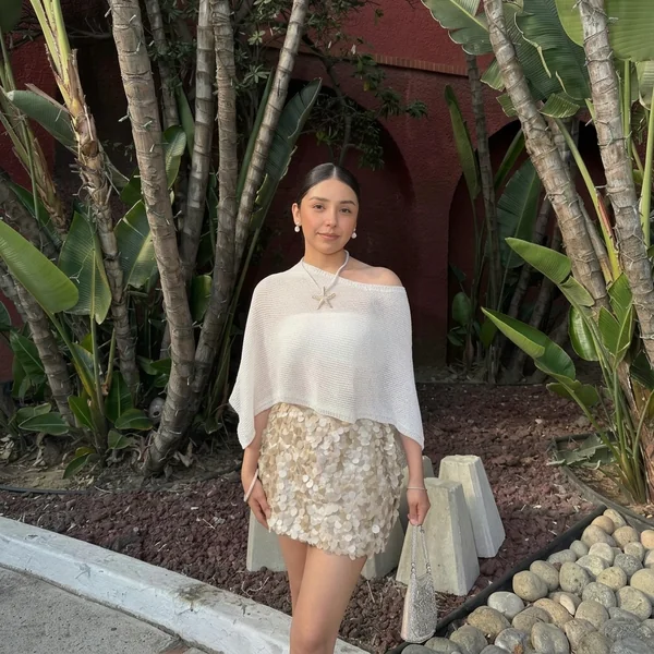 Off-the-Shoulder Knit & Sequin Set