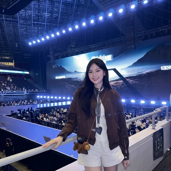 Brown Moto Jacket with White Shorts Set