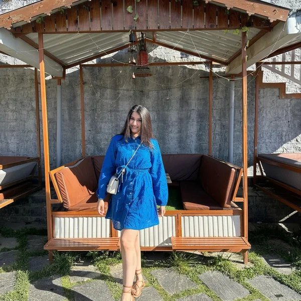 Royal Blue Eyelet Shirt Mini Dress