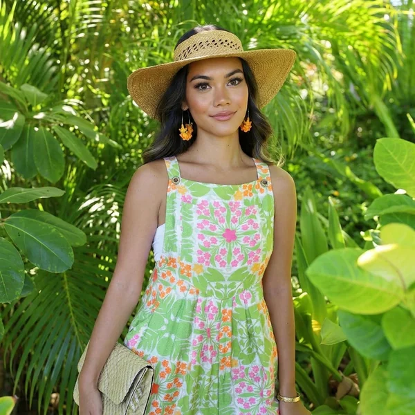 Tropical Floral Overalls Jumpsuit