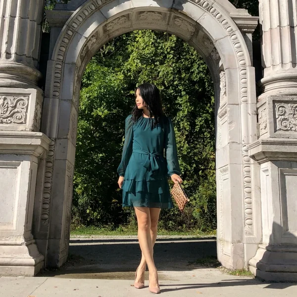 Deep Teal Chiffon Tiered Dress