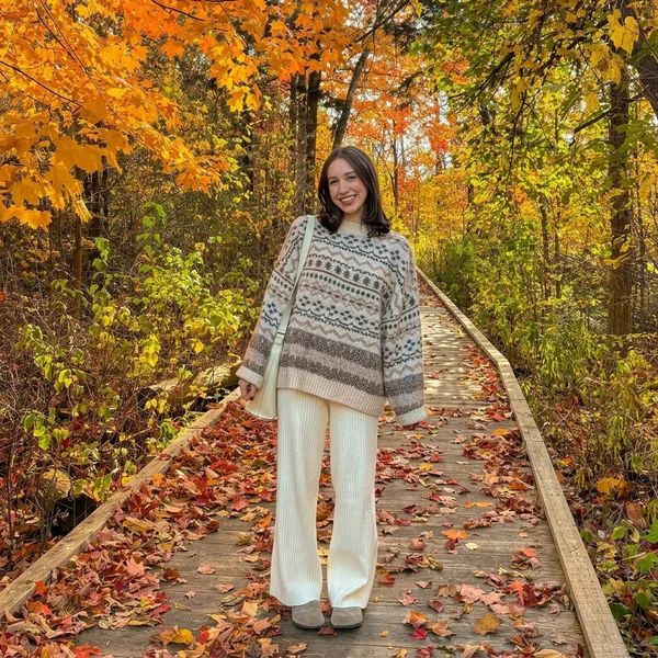 Patterned Knit and Ribbed Pants