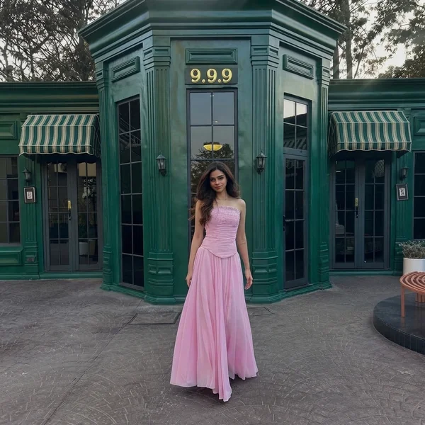 Pink Embellished Strapless Maxi Dress
