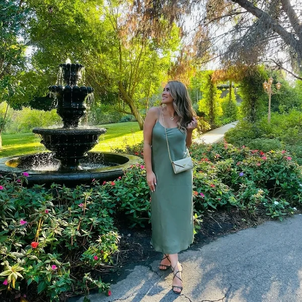 Sage Green Satin Cowl-Neck Slip Midi Dress