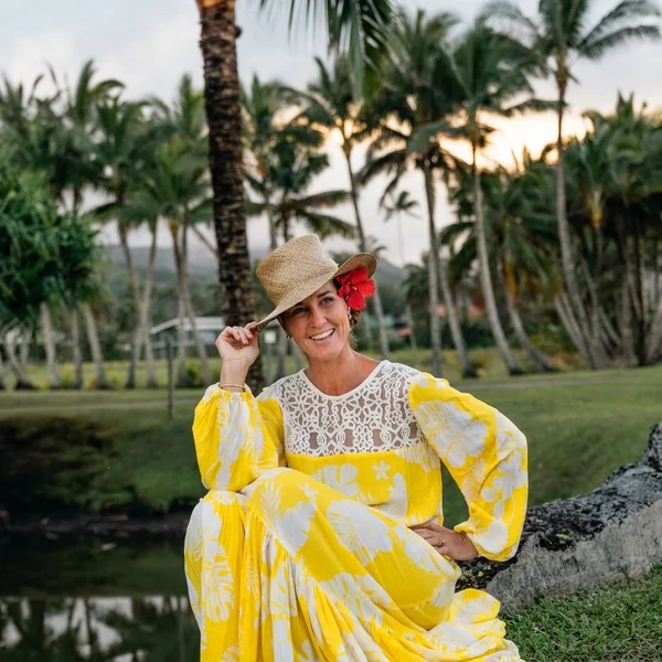 Yellow Crochet Floral Muʻumuʻu